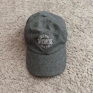 Pink Victoria's Secret Wool Blend Gray Cap Hat Womens One Size Adult